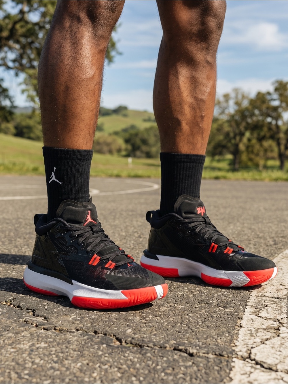 🏀 NIB Jordan Zion 1 Black Bright Crimson White Basketball Shoes Men’s Size 11.5